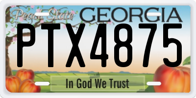 GA license plate PTX4875