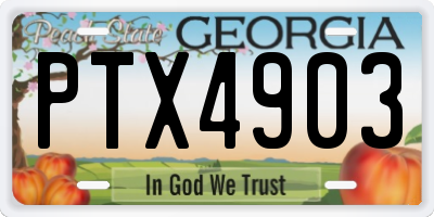GA license plate PTX4903