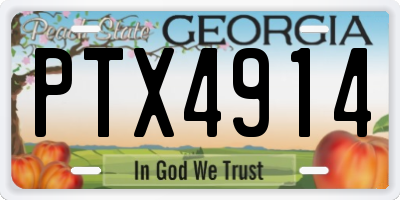 GA license plate PTX4914