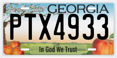GA license plate PTX4933