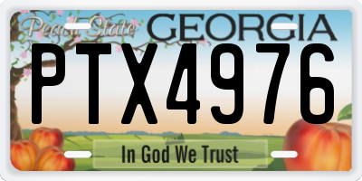 GA license plate PTX4976