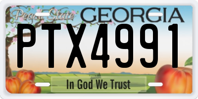 GA license plate PTX4991