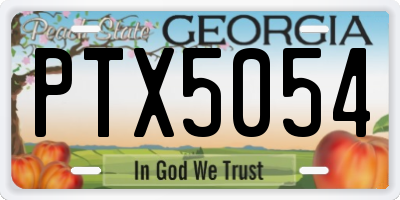 GA license plate PTX5054