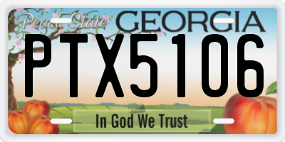 GA license plate PTX5106