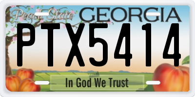 GA license plate PTX5414