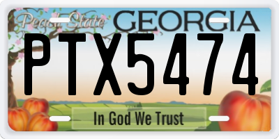 GA license plate PTX5474