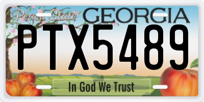 GA license plate PTX5489