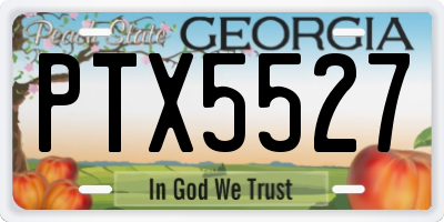 GA license plate PTX5527