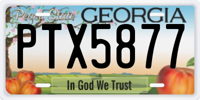 GA license plate PTX5877