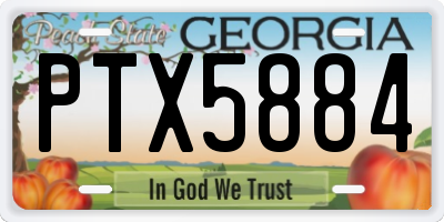 GA license plate PTX5884