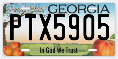 GA license plate PTX5905