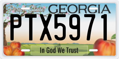 GA license plate PTX5971