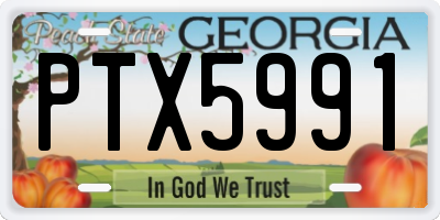 GA license plate PTX5991