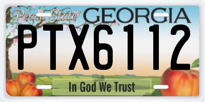GA license plate PTX6112