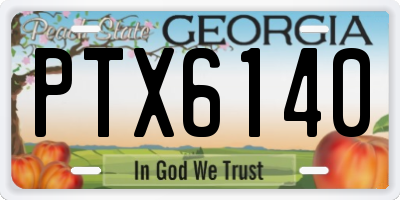 GA license plate PTX6140