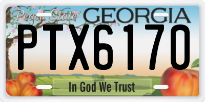 GA license plate PTX6170