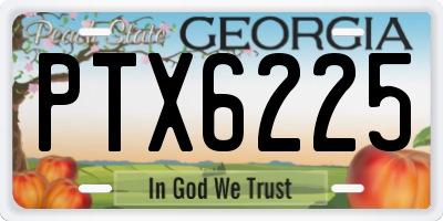 GA license plate PTX6225