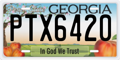 GA license plate PTX6420