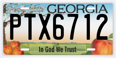 GA license plate PTX6712