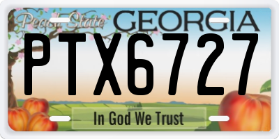 GA license plate PTX6727