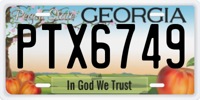 GA license plate PTX6749