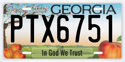 GA license plate PTX6751