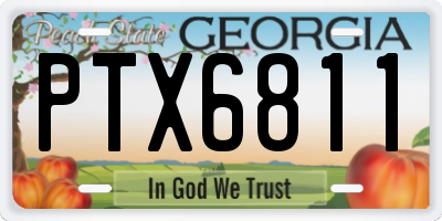 GA license plate PTX6811