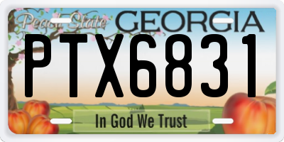 GA license plate PTX6831