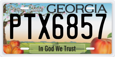 GA license plate PTX6857
