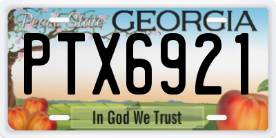 GA license plate PTX6921