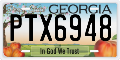 GA license plate PTX6948