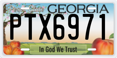 GA license plate PTX6971