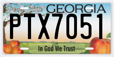 GA license plate PTX7051