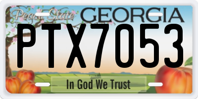 GA license plate PTX7053
