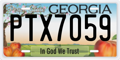 GA license plate PTX7059
