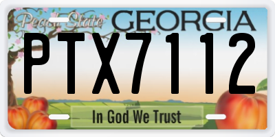 GA license plate PTX7112