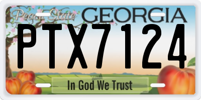 GA license plate PTX7124