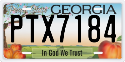 GA license plate PTX7184