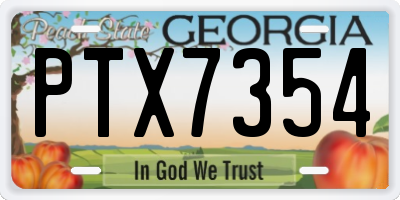 GA license plate PTX7354