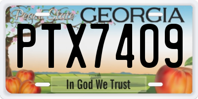 GA license plate PTX7409