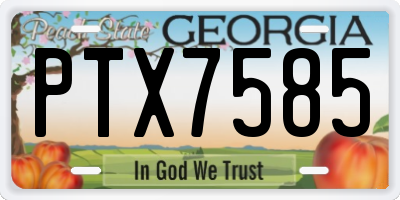 GA license plate PTX7585