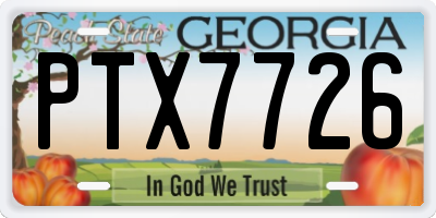 GA license plate PTX7726
