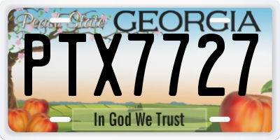GA license plate PTX7727