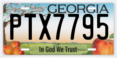 GA license plate PTX7795