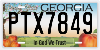 GA license plate PTX7849