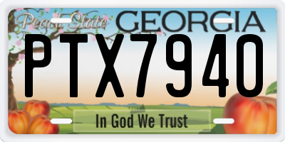 GA license plate PTX7940