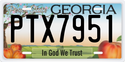 GA license plate PTX7951