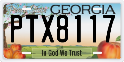 GA license plate PTX8117