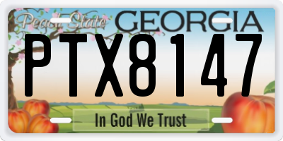 GA license plate PTX8147