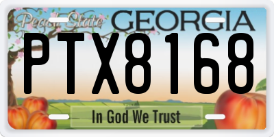 GA license plate PTX8168
